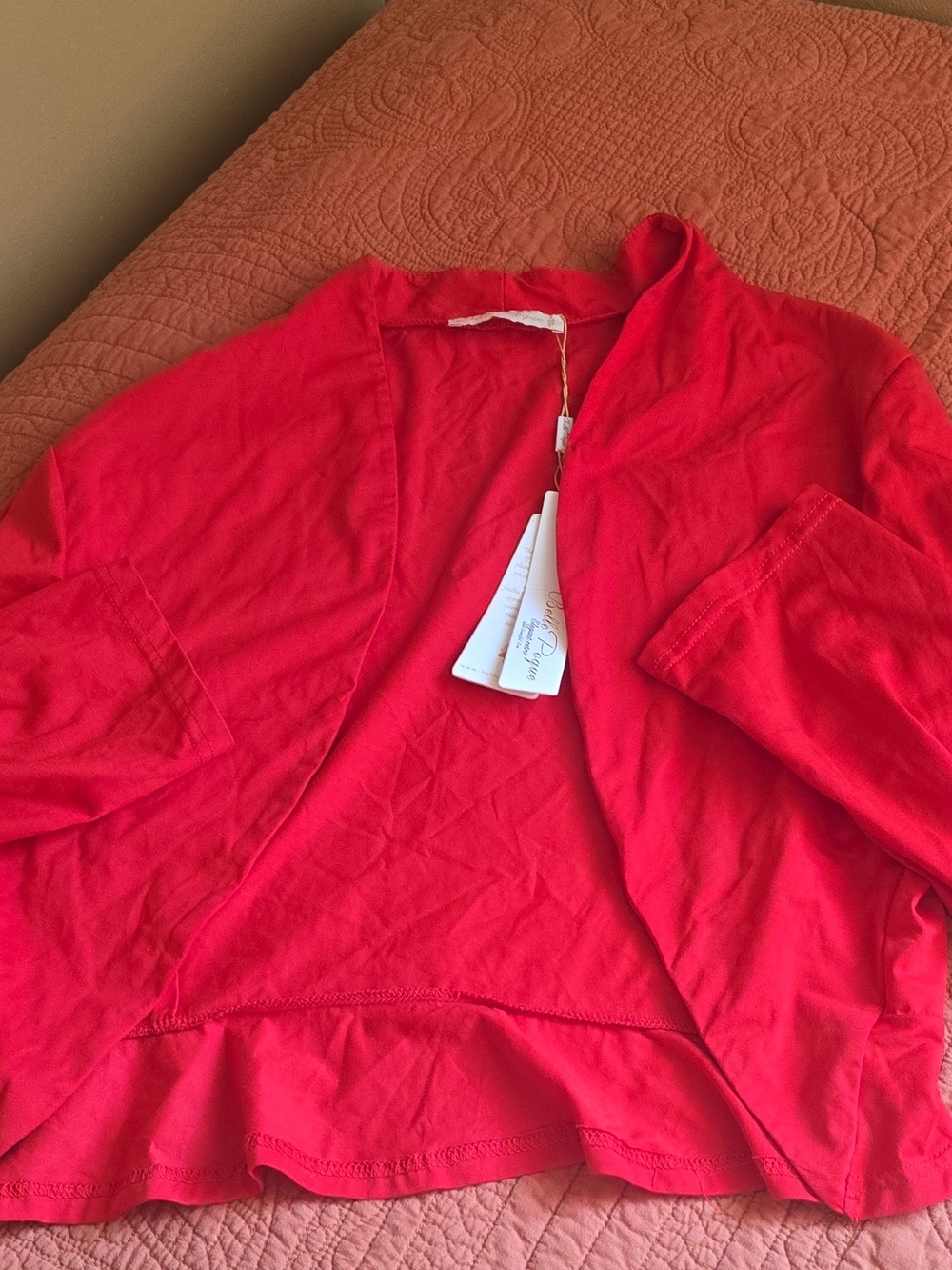 Women's Red Open-Front Blazer Jacket by Unknown Brand